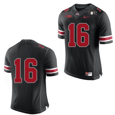 Men's NCAA Ohio State Buckeyes Only Number #16 2015 Patch College Stitched Authentic Nike Black Football Jersey VZ20U32PZ